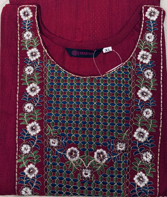 Maroon A Line Kurti