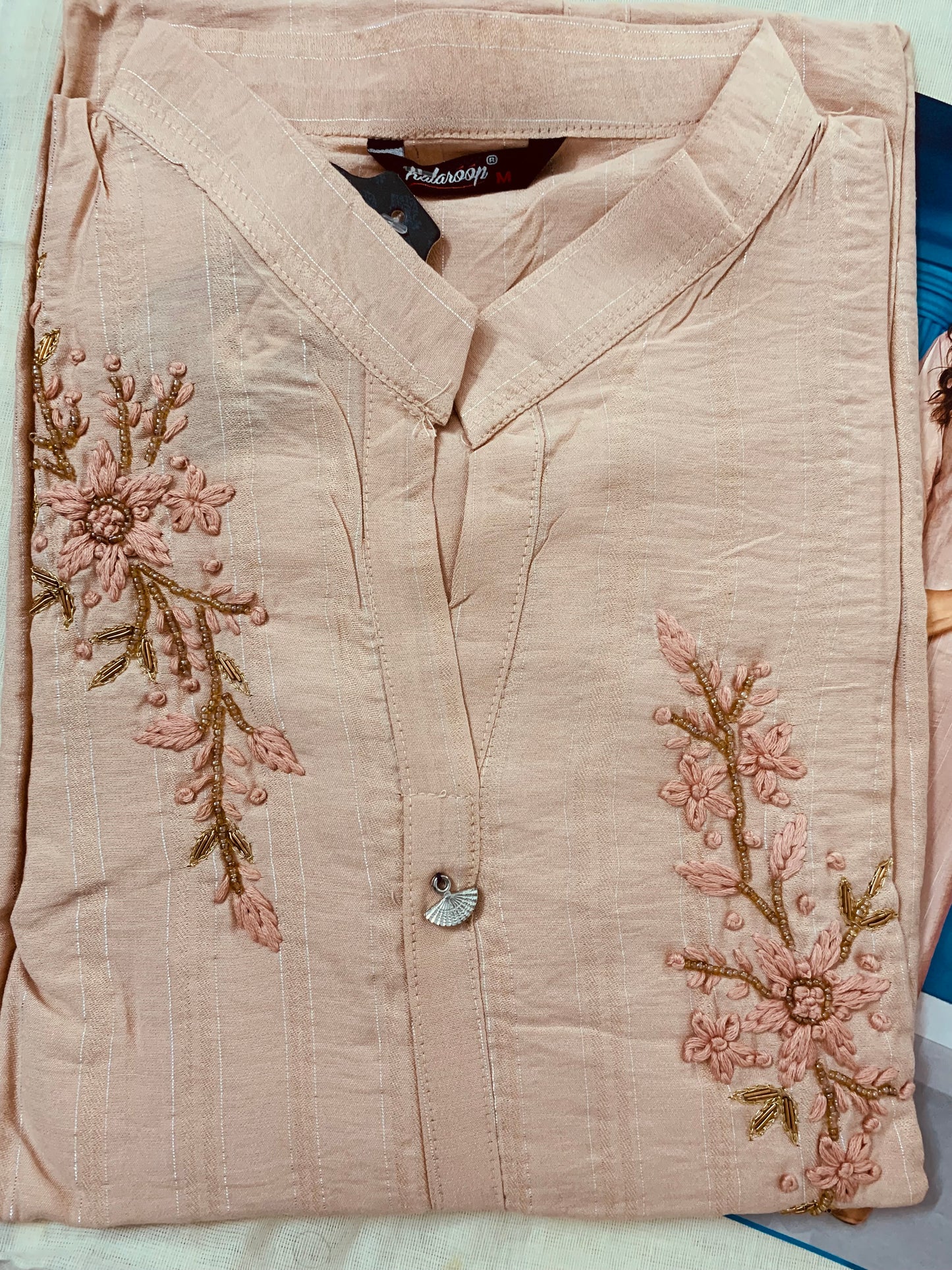 Pastel Pink Mandarin collar kurti