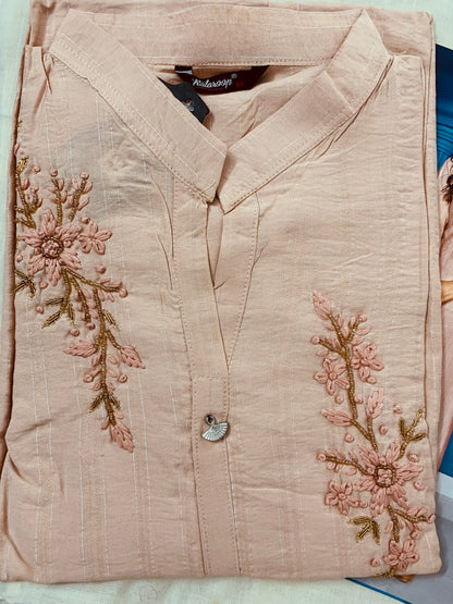 Pastel Pink Mandarin collar kurti