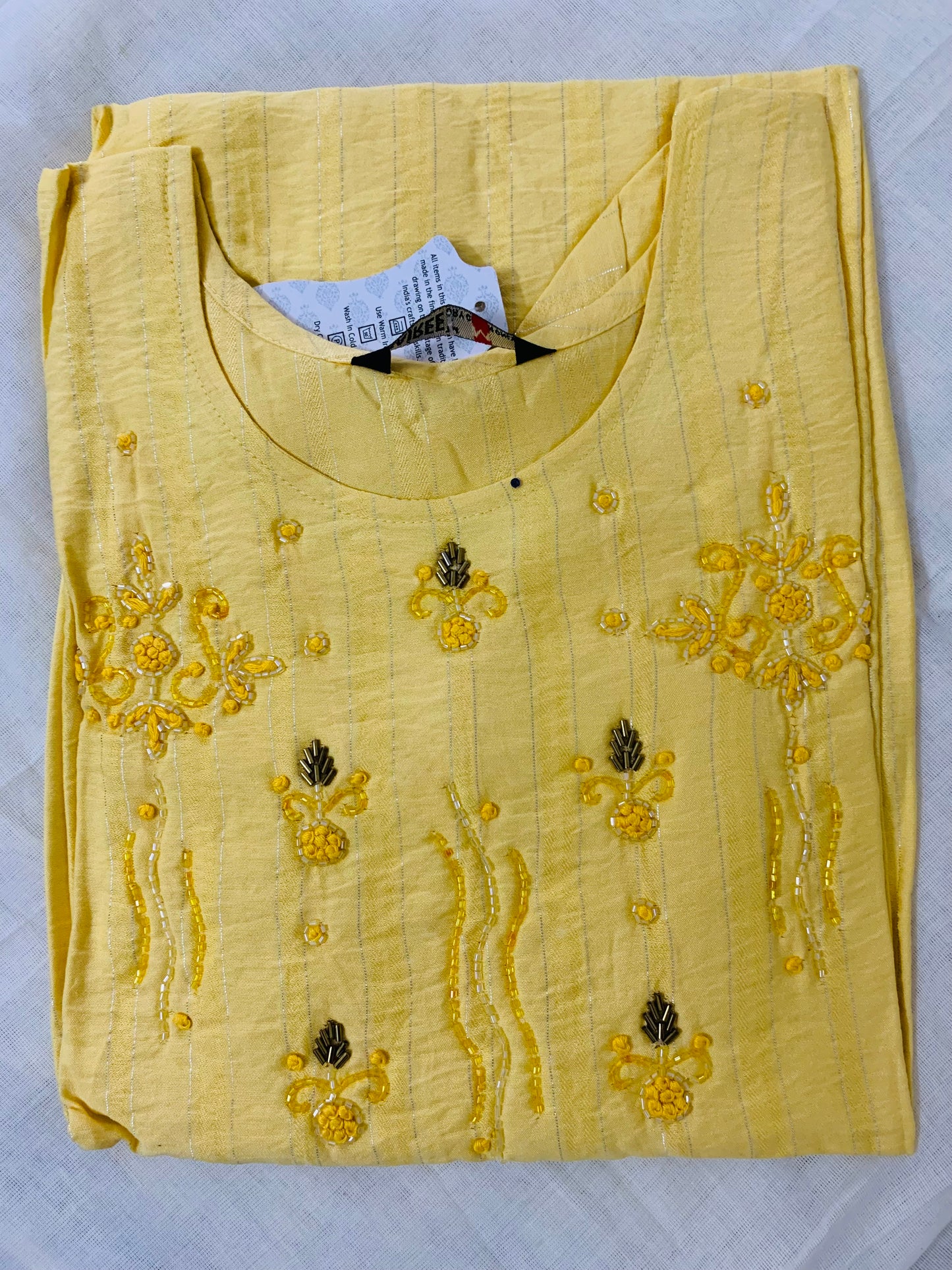 Yellow Silk blend Kurti