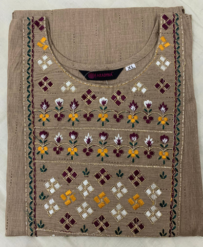 Gray A line  straight cut kurti