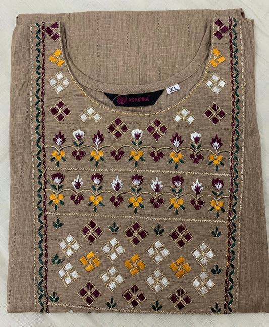 Gray A line  straight cut kurti