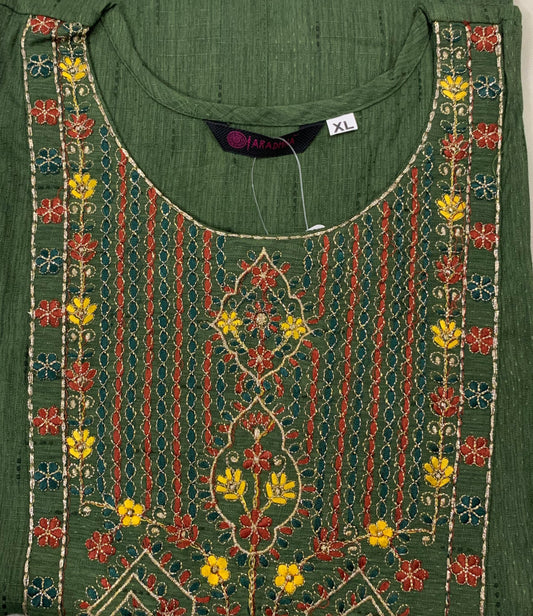 Green A line Kurti