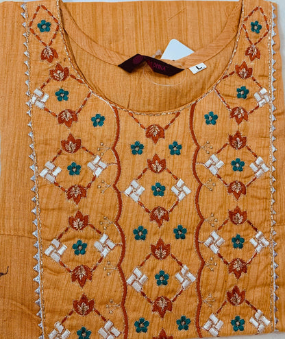 Orange straight cut kurta